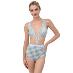 Amphibians Hopping Houndstooth Pattern Tied Up Two Piece Swimsuit by emilyzragz