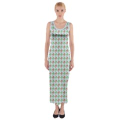 Amphibians Hopping Houndstooth Pattern Fitted Maxi Dress by emilyzragz