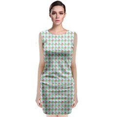 Amphibians Hopping Houndstooth Pattern Classic Sleeveless Midi Dress by emilyzragz