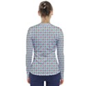 Amphibians Hopping Houndstooth Pattern V-Neck Long Sleeve Top View2