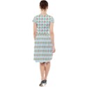 Amphibians Hopping Houndstooth Pattern Cap Sleeve Midi Dress View2