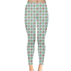 Amphibians Hopping Houndstooth Pattern Leggings  by emilyzragz