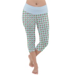 Amphibians Hopping Houndstooth Pattern Lightweight Velour Capri Yoga Leggings by emilyzragz