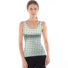 Amphibians Hopping Houndstooth Pattern Tank Top by emilyzragz