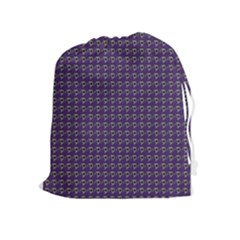 Luv Machine Robot Houndstooth Pattern (purple) Drawstring Pouch (xl) by emilyzragz