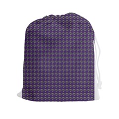 Luv Machine Robot Houndstooth Pattern (purple) Drawstring Pouch (xxl) by emilyzragz