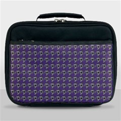 Luv Machine Robot Houndstooth Pattern (purple) Lunch Bag by emilyzragz