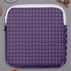 Luv Machine Robot Houndstooth Pattern (purple) Mini Square Pouch