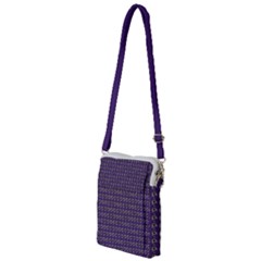 Luv Machine Robot Houndstooth Pattern (purple) Multi Function Travel Bag