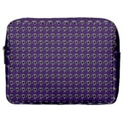 Luv Machine Robot Houndstooth Pattern (purple) Make Up Pouch (large)