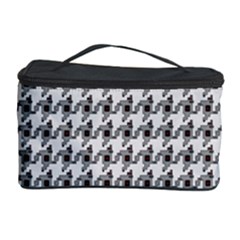 Luv Machine Robot Houndstooth Pattern (grey) Cosmetic Storage by emilyzragz