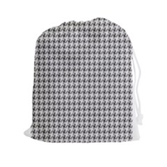 Luv Machine Robot Houndstooth Pattern (grey) Drawstring Pouch (xxl) by emilyzragz