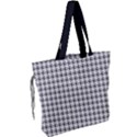 Luv Machine Robot Houndstooth Pattern Light Grey Drawstring Tote Bag View2