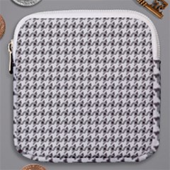 Luv Machine Robot Houndstooth Pattern (grey) Mini Square Pouch by emilyzragz