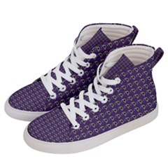 Luv Machine Robot Houndstooth Pattern (purple) Women s Hi-top Skate Sneakers by emilyzragz