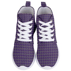 Luv Machine Robot Houndstooth Pattern (purple) Women s Lightweight High Top Sneakers by emilyzragz