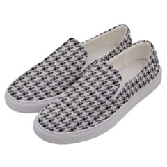 Luv Machine Robot Houndstooth Pattern (grey) Men s Canvas Slip Ons by emilyzragz