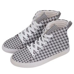 Luv Machine Robot Houndstooth Pattern (grey) Men s Hi-top Skate Sneakers by emilyzragz