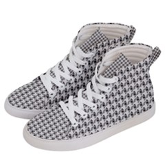 Luv Machine Robot Houndstooth Pattern (grey) Women s Hi-top Skate Sneakers by emilyzragz