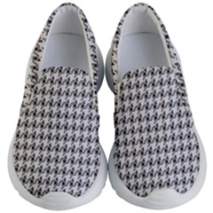 Luv Machine Robot Houndstooth Pattern (grey) Kid s Lightweight Slip Ons by emilyzragz