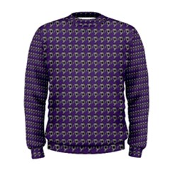 Luv Machine Robot Houndstooth Pattern (purple) Men s Sweatshirt by emilyzragz