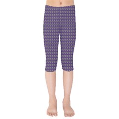 Luv Machine Robot Houndstooth Pattern (purple) Kids  Capri Leggings  by emilyzragz