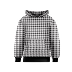 Luv Machine Robot Houndstooth Pattern Grey Kids  Pullover Hoodie by emilyzragz