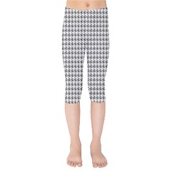 Luv Machine Robot Houndstooth Pattern (grey) Kids  Capri Leggings  by emilyzragz