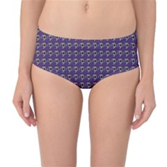 Luv Machine Robot Houndstooth Pattern (purple) Mid-waist Bikini Bottoms by emilyzragz