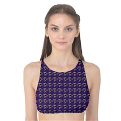 Luv Machine Robot Houndstooth Pattern (purple) Tank Bikini Top by emilyzragz