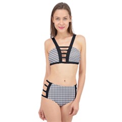 Luv Machine Robot Houndstooth Pattern (grey) Cage Up Bikini Set by emilyzragz