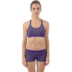 Luv Machine Robot Houndstooth Pattern (purple) Back Web Gym Set by emilyzragz