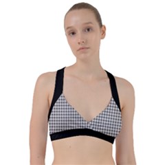 Luv Machine Robot Houndstooth Pattern (grey) Sweetheart Sports Bra by emilyzragz