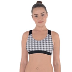 Luv Machine Robot Houndstooth Pattern (grey) Cross String Back Sports Bra by emilyzragz