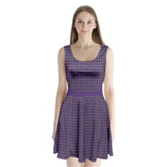 Luv Machine Robot Houndstooth Pattern (purple) Split Back Mini Dress  by emilyzragz