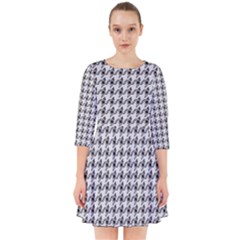 Luv Machine Robot Houndstooth Pattern (grey) Smock Dress by emilyzragz