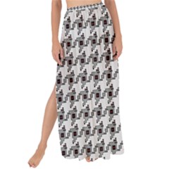 Luv Machine Robot Houndstooth Pattern (grey) Maxi Chiffon Tie-up Sarong by emilyzragz