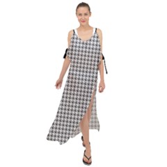 Luv Machine Robot Houndstooth Pattern (grey) Maxi Chiffon Cover Up Dress by emilyzragz