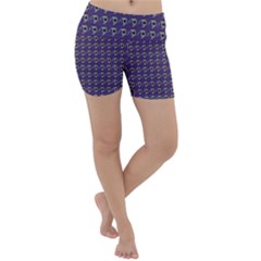 Luv Machine Robot Houndstooth Pattern (purple) Lightweight Velour Yoga Shorts