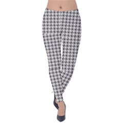 Luv Machine Robot Houndstooth Pattern (grey) Velvet Leggings