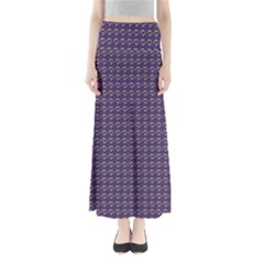 Luv Machine Robot Houndstooth Pattern Purple Full Length Maxi Skirt by emilyzragz