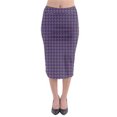 Luv Machine Robot Houndstooth Pattern (purple) Midi Pencil Skirt by emilyzragz