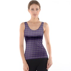 Luv Machine Robot Houndstooth Pattern (purple) Tank Top by emilyzragz