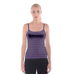 Luv Machine Robot Houndstooth Pattern (purple) Spaghetti Strap Top by emilyzragz