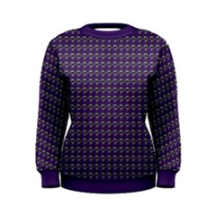 Luv Machine Robot Houndstooth Pattern Purple Women s Sweatshirt by emilyzragz