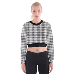 Luv Machine Robot Houndstooth Pattern (grey) Cropped Sweatshirt by emilyzragz