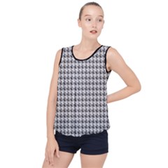 Luv Machine Robot Houndstooth Pattern (grey) Bubble Hem Chiffon Tank Top by emilyzragz