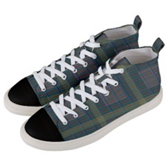 Plaid Pencil Crayon Pattern Men s Mid-top Canvas Sneakers by emilyzragz