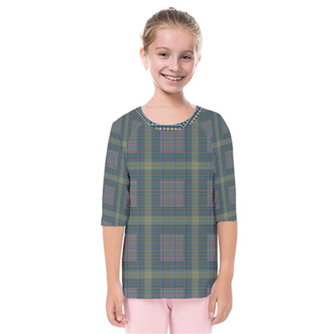 Plaid Pencil Crayon Pattern Kids  Quarter Sleeve Raglan Tee by emilyzragz