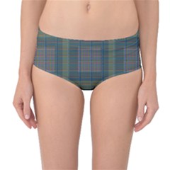 Plaid Pencil Crayon Pattern Mid-waist Bikini Bottoms by emilyzragz